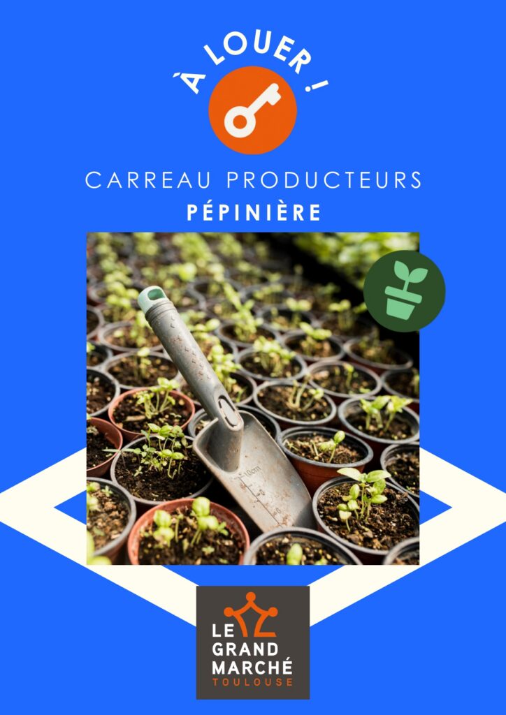 A louer emplacements au sol à partir de 12 m2 sur le Carreau des Producteurs Pépinière du Grand Marché de Toulouse.